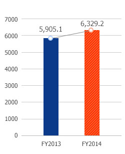 Total Assets, FY2014:6,329.2, FY2013:5,905.1  